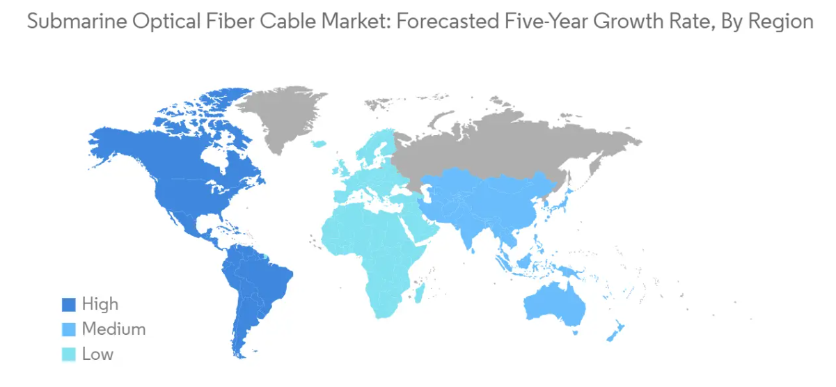 Market Analysis of Submarine Optical Fiber Cable Market: Forecasted Growth Rate by Region